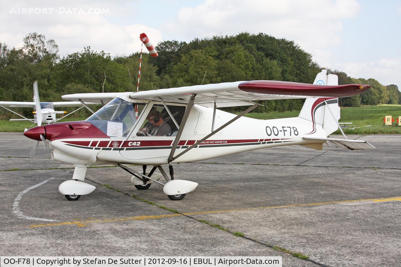 OO-F78, 2008 Comco Ikarus C42 C/N 0802-6942, Open door Aeroclub Brugge.