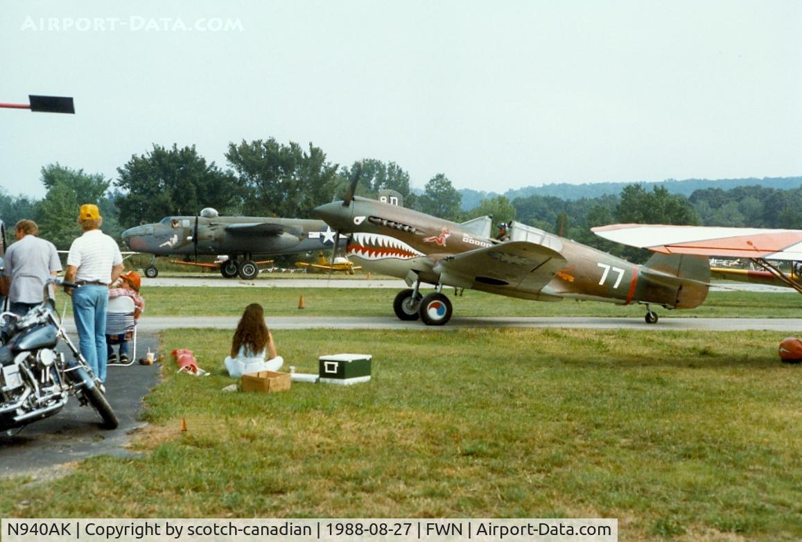 N940AK, 1941 Curtiss P-40E Warhawk C/N 15321, 1941 Curtiss-wright-kittyhawk Ltd P-40E, N940AK, at the 1988 Sussex New Jersey Air Show, Sussex, NJ