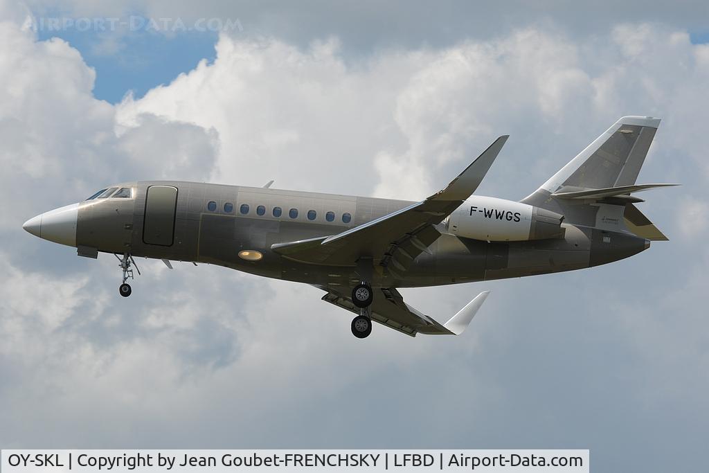 OY-SKL, 2011 Dassault Falcon 2000EX C/N 225, test flight, bientot la peinture et la livraison