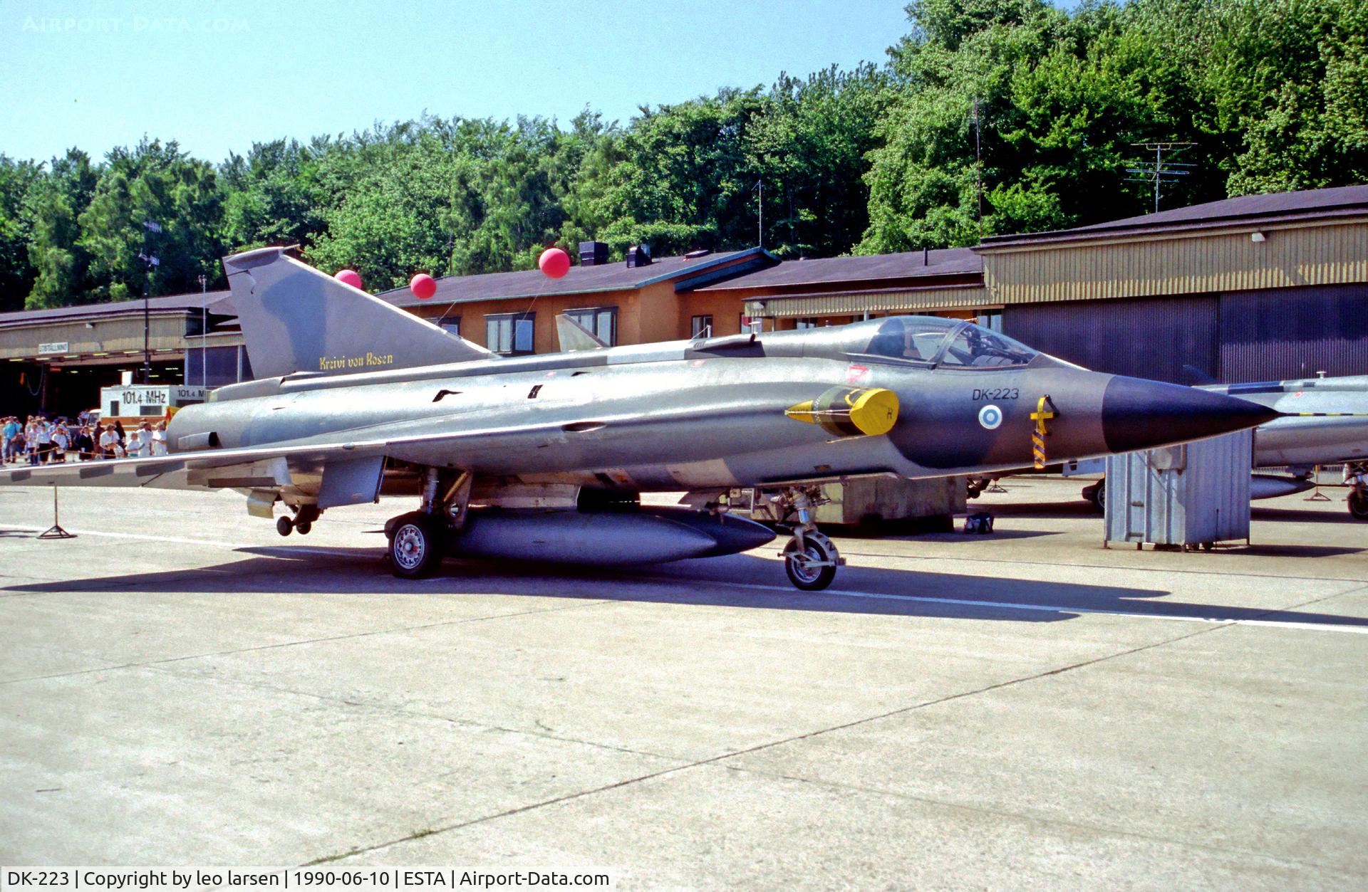 DK-223, Saab J-35XS Draken C/N 35-1312, Aengelholm Swedwn 10.6.90