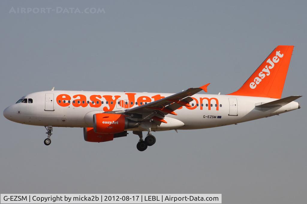 G-EZSM, 2003 Airbus A319-111 C/N 2062, Landing