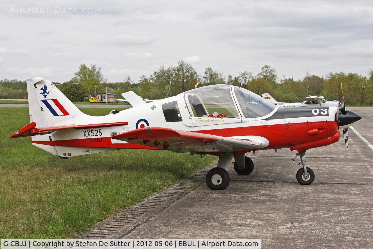 G-CBJJ, 1973 Scottish Aviation Bulldog T.1 C/N BH120/211, Parked at Vliegclub Ursel.