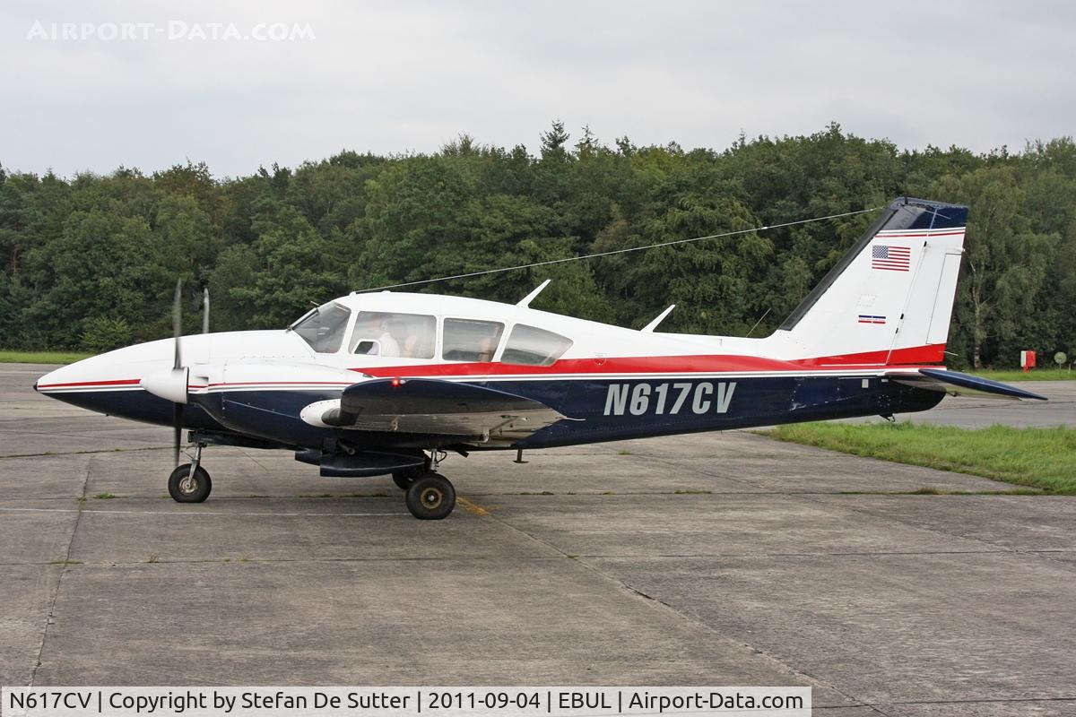 N617CV, 1976 Piper PA-23-250 Aztec F C/N 27-7754027, Parked at Aeroclub Brugge.