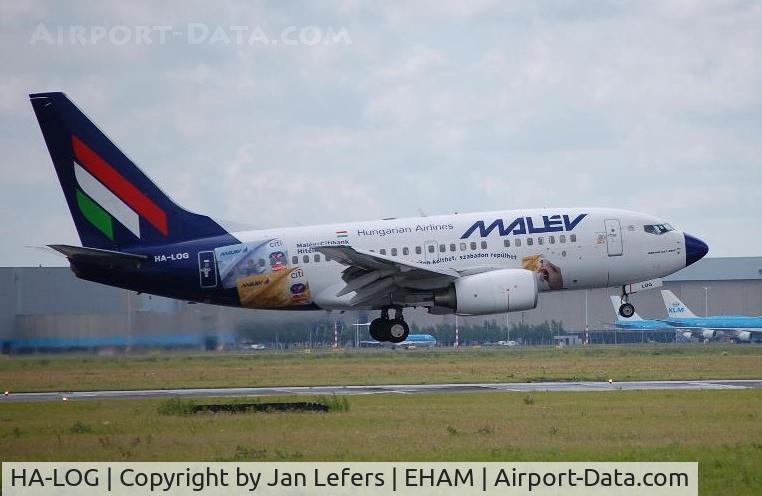 HA-LOG, 2004 Boeing 737-6Q8 C/N 28261, Landing on Schiphol Airport