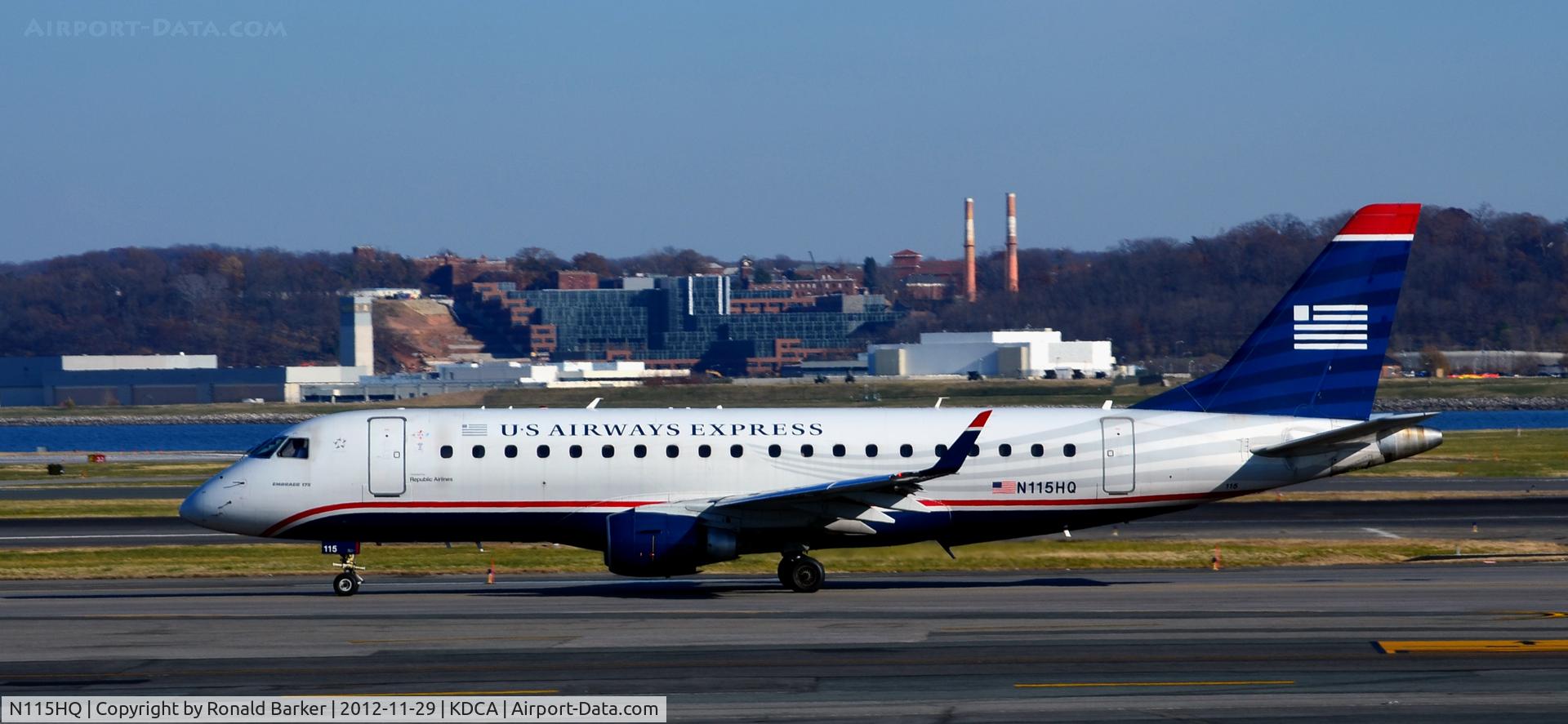 N115HQ, 2007 Embraer 175LR (ERJ-170-200LR) C/N 17000182, Taxi DCA