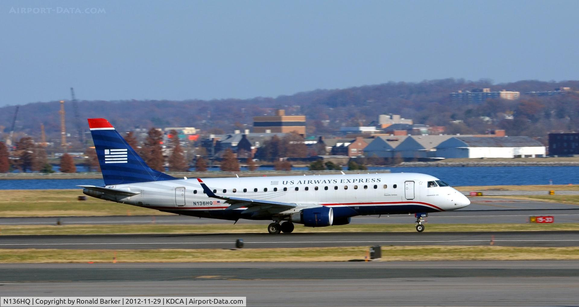 N136HQ, 2008 Embraer 175LR (ERJ-170-200LR) C/N 17000228, Takeoff DCA