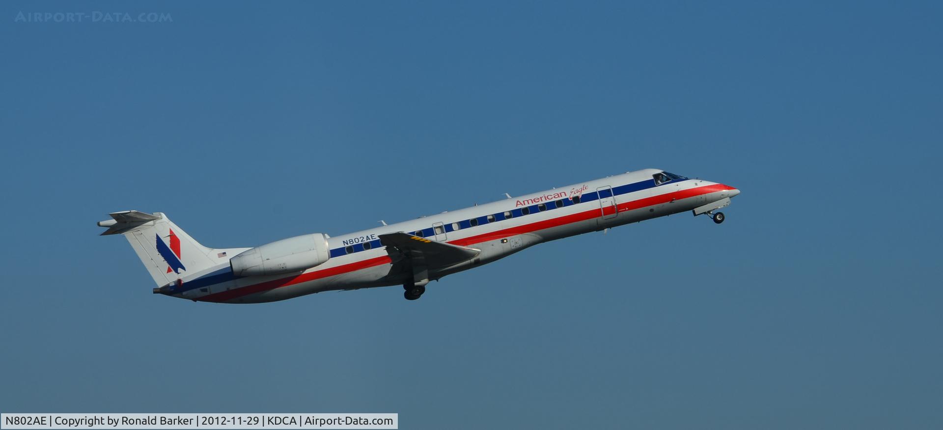 N802AE, 2001 Embraer ERJ-140LR (EMB-135KL) C/N 145471, Takeoff DCA