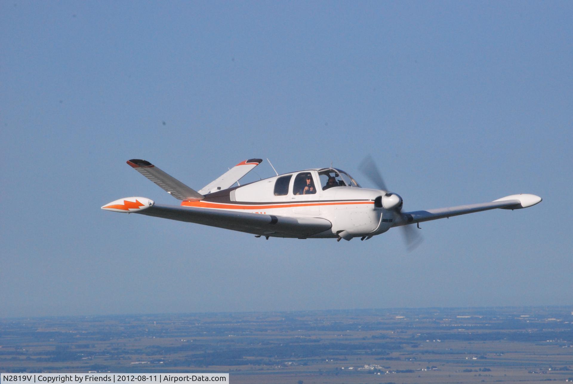 N2819V, 1947 Beech 35 Bonanza C/N D-221, In Flight, summer 2012. Southern Wisconsin