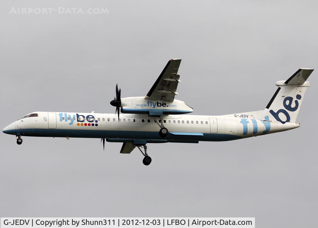 G-JEDV, 2004 De Havilland Canada DHC-8-402Q Dash 8 C/N 4090, Landing rwy 32L