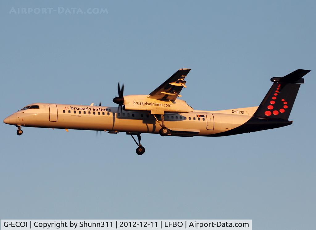G-ECOI, 2008 De Havilland Canada DHC-8-402Q Dash 8 C/N 4224, Landing rwy 32L