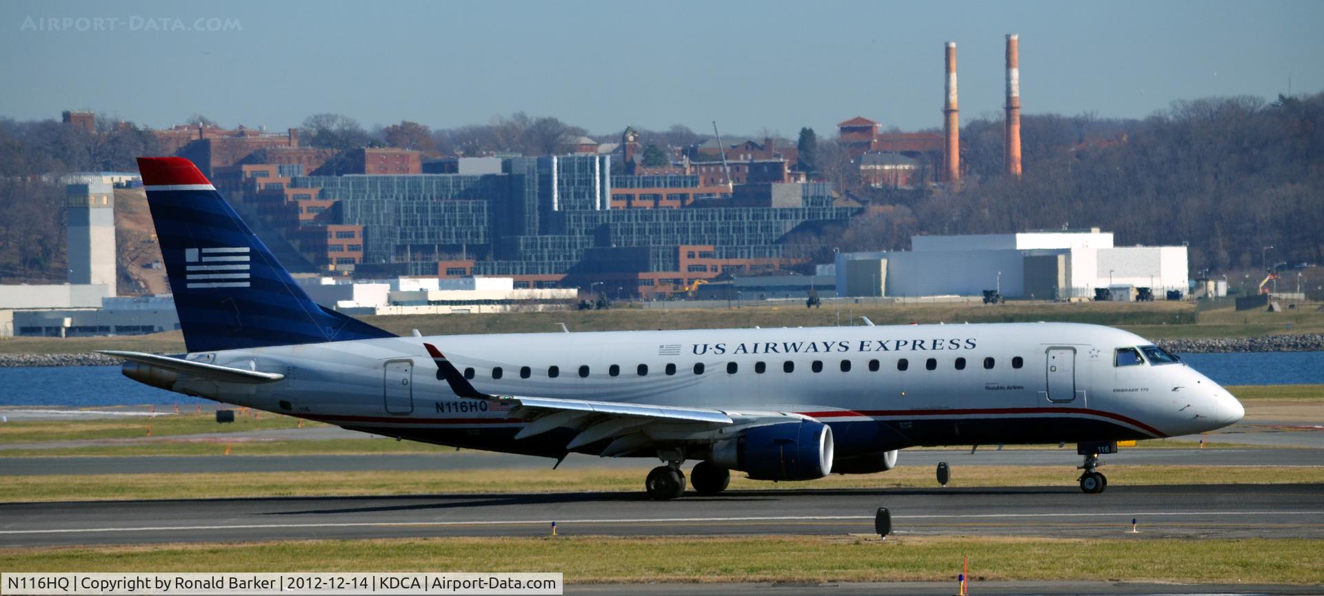 N116HQ, 2007 Embraer 175LR (ERJ-170-200LR) C/N 17000183, Landing DCA