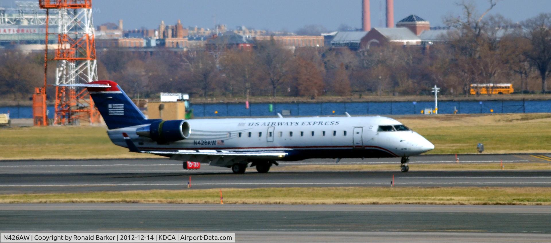 N426AW, 2002 Bombardier CRJ-200LR (CL-600-2B19) C/N 7669, Landing DCA