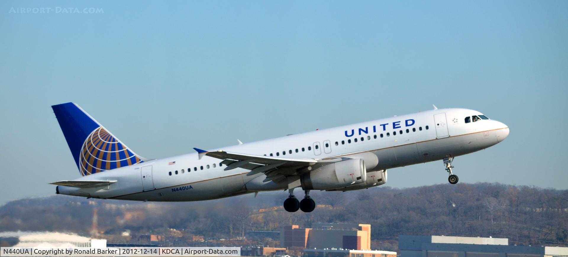 N440UA, 1997 Airbus A320-232 C/N 702, Takeoff DCA
