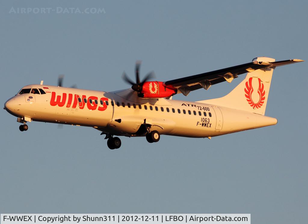 F-WWEX, 2012 ATR 72-600 C/N 1063, C/n 1063 - To be PK-WGG