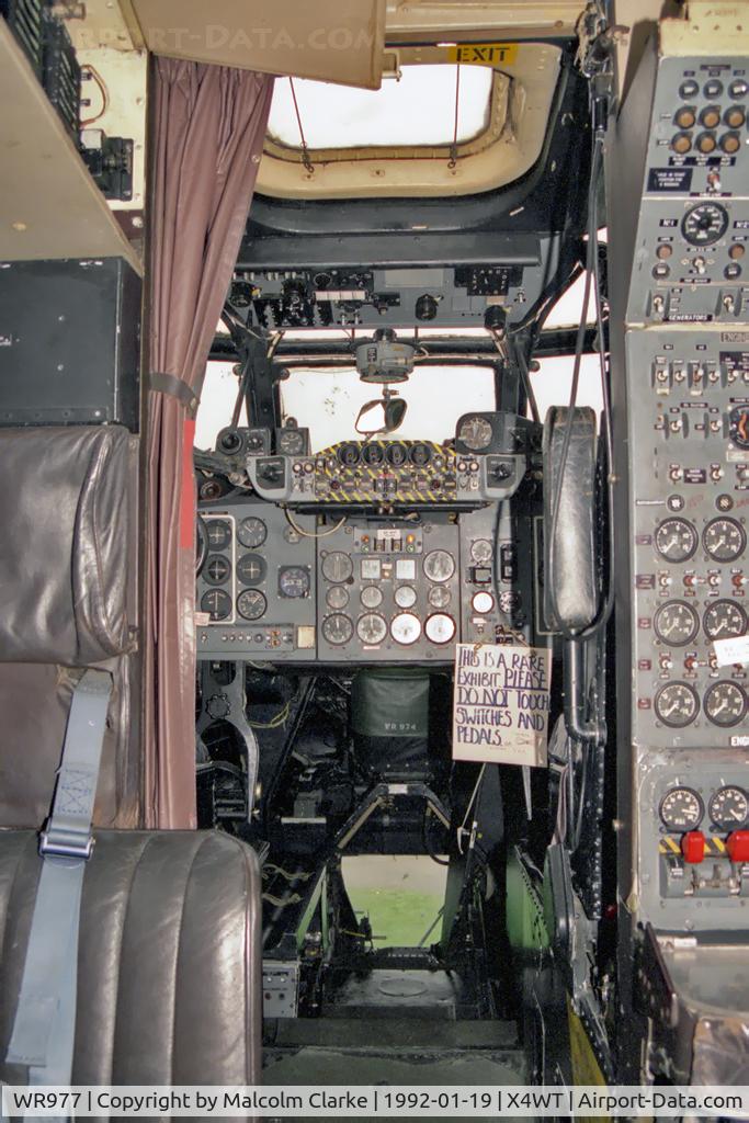 WR977, Avro 716 Shackleton MR.3 C/N Not found WR977, Avro 716 Shackleton MR.3-3. Cockpit view. Newark Air Museum, January, 1992.