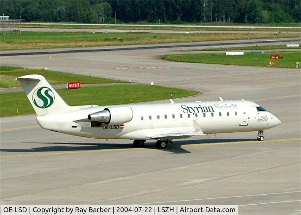 OE-LSD, 1999 Canadair CRJ-200ER (CL-600-2B19) C/N 7329, Canadair Regional Jet 200LR [7329] (Styrian Spirit) Zurich~HB 22/07/2004