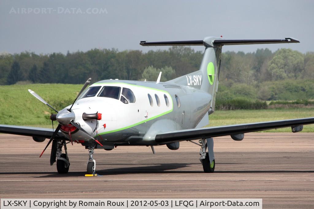 LX-SKY, 1995 Pilatus PC-12/45 C/N 108, Parked