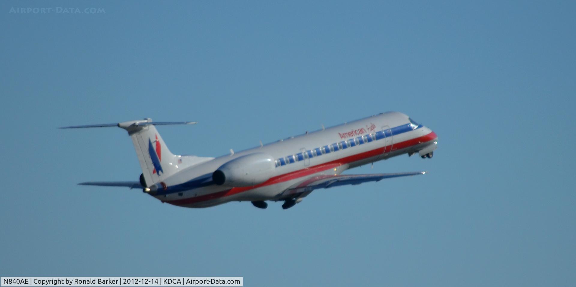 N840AE, 2002 Embraer ERJ-140LR (EMB-135KL) C/N 145656, Takeoff DCA