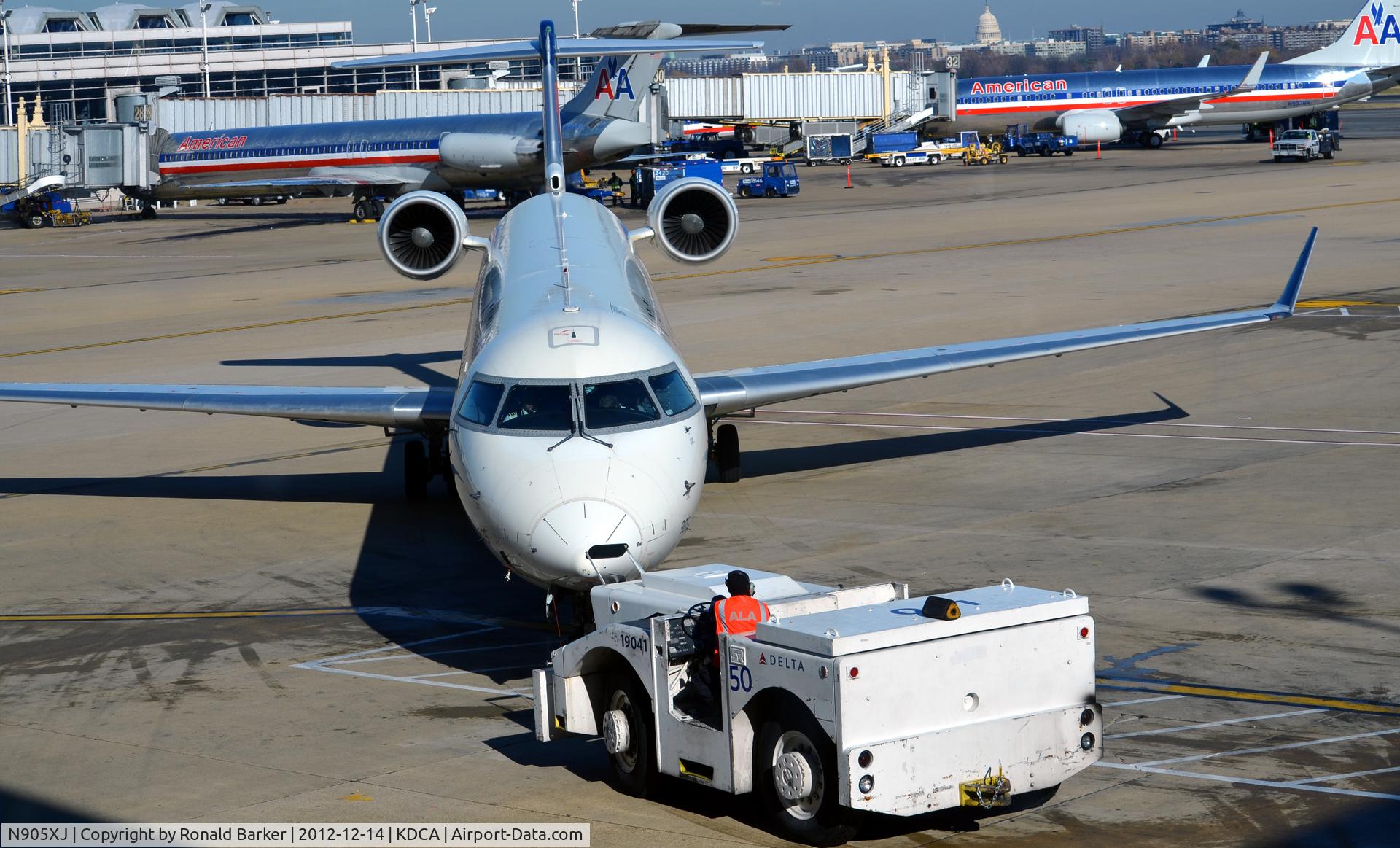 N905XJ, 2007 Bombardier CRJ-900 (CL-600-2D24) C/N 15137, Pushback DCA VA