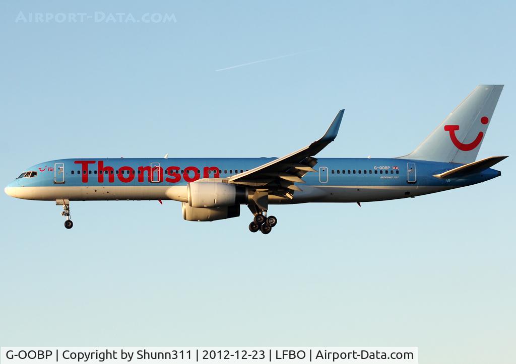 G-OOBP, 2000 Boeing 757-2G5 C/N 30394, Landing rwy 14R
