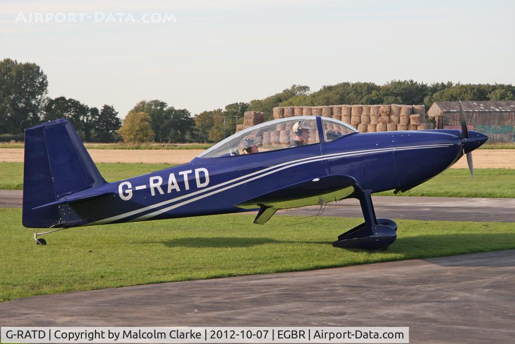 G-RATD, 2009 Vans RV-8 C/N PFA 303-13839, Vans RV-8. Hibernation Fly-In, The Real Aeroplane Club, Breighton Airfield, October 2012.