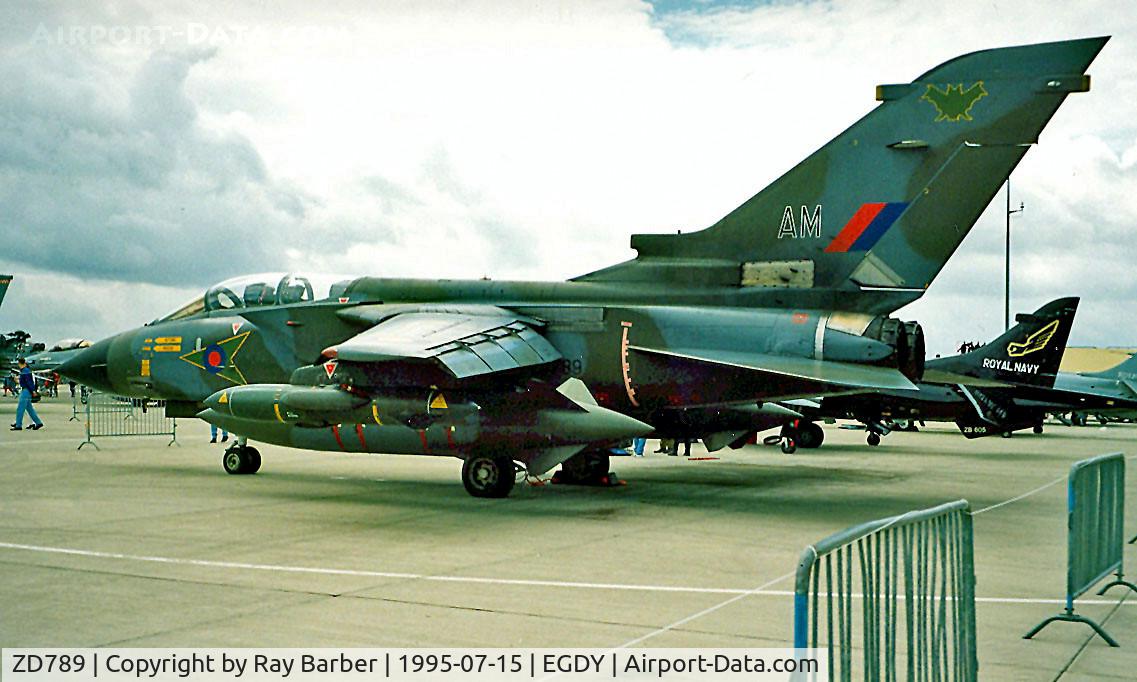 ZD789, 1984 Panavia Tornado GR.1 C/N 391/BS132/3180, BAe/Panavia Tornado GR.1 [BS132] (RAF) RNAS Yeovilton~G 15/07/1995. Coded *AM* scrapped RAF Shawbury~G 2002-04-00