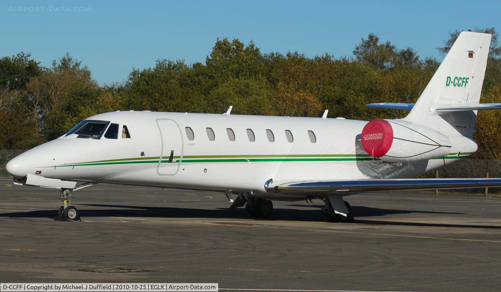 D-CCFF, 2006 Cessna 680 Citation Sovereign C/N 680-0114, German Citation Sovereign noted at Blackbushe on 25th October 2010