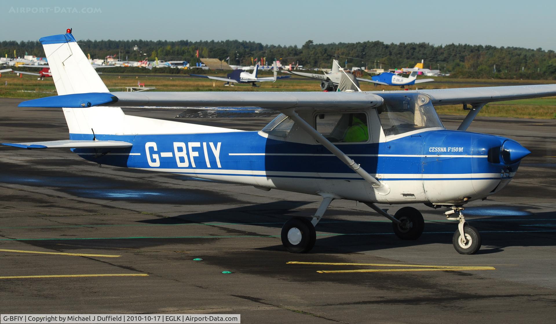 G-BFIY, 1977 Reims F150M C/N 1381, Cessna 150 seen at Blackbushe on 17th October 2010