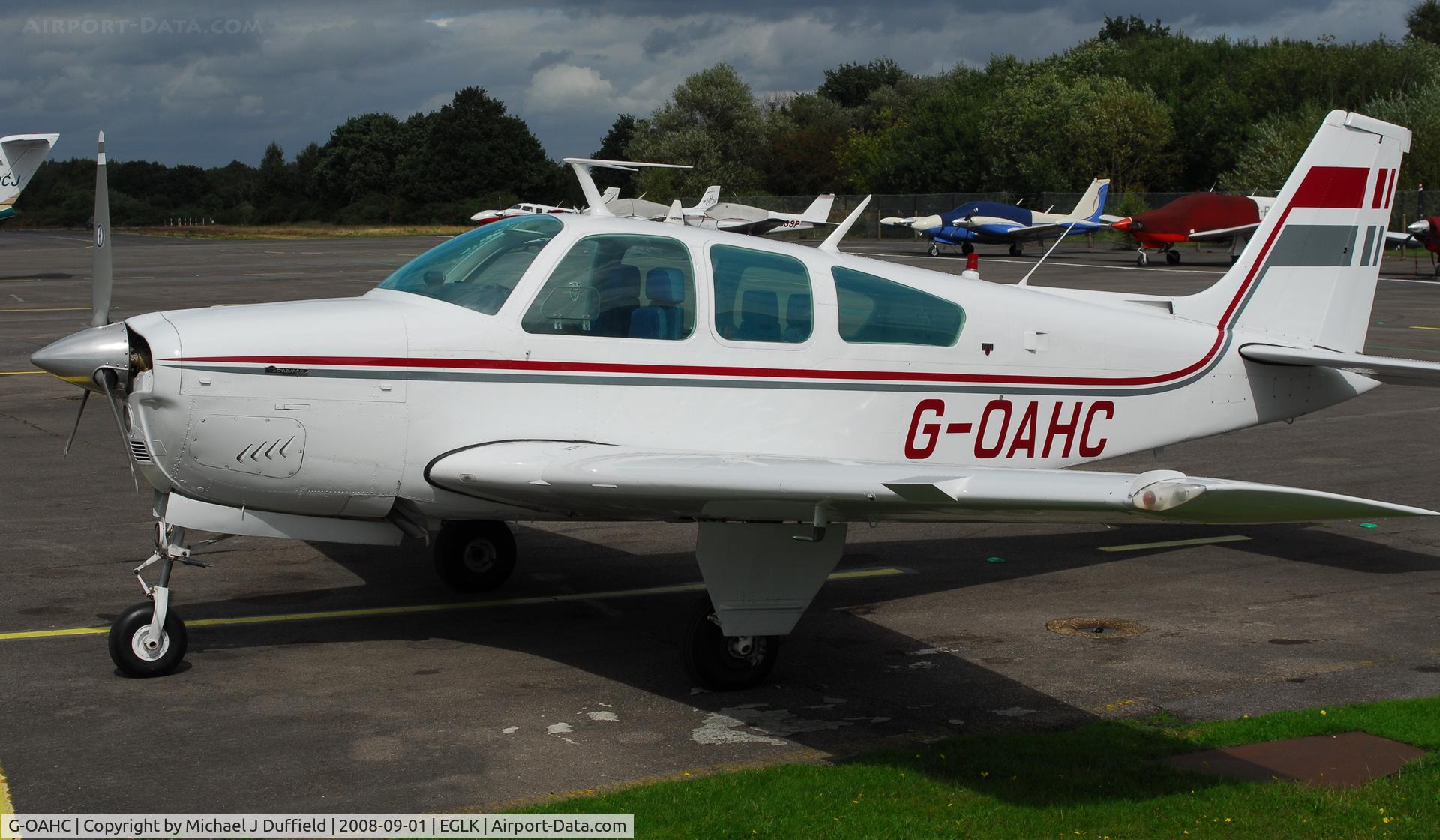 G-OAHC, 1978 Beech F33C Bonanza C/N CJ-133, Beech Bonanza visiting Blackbushe on 1st September 2008