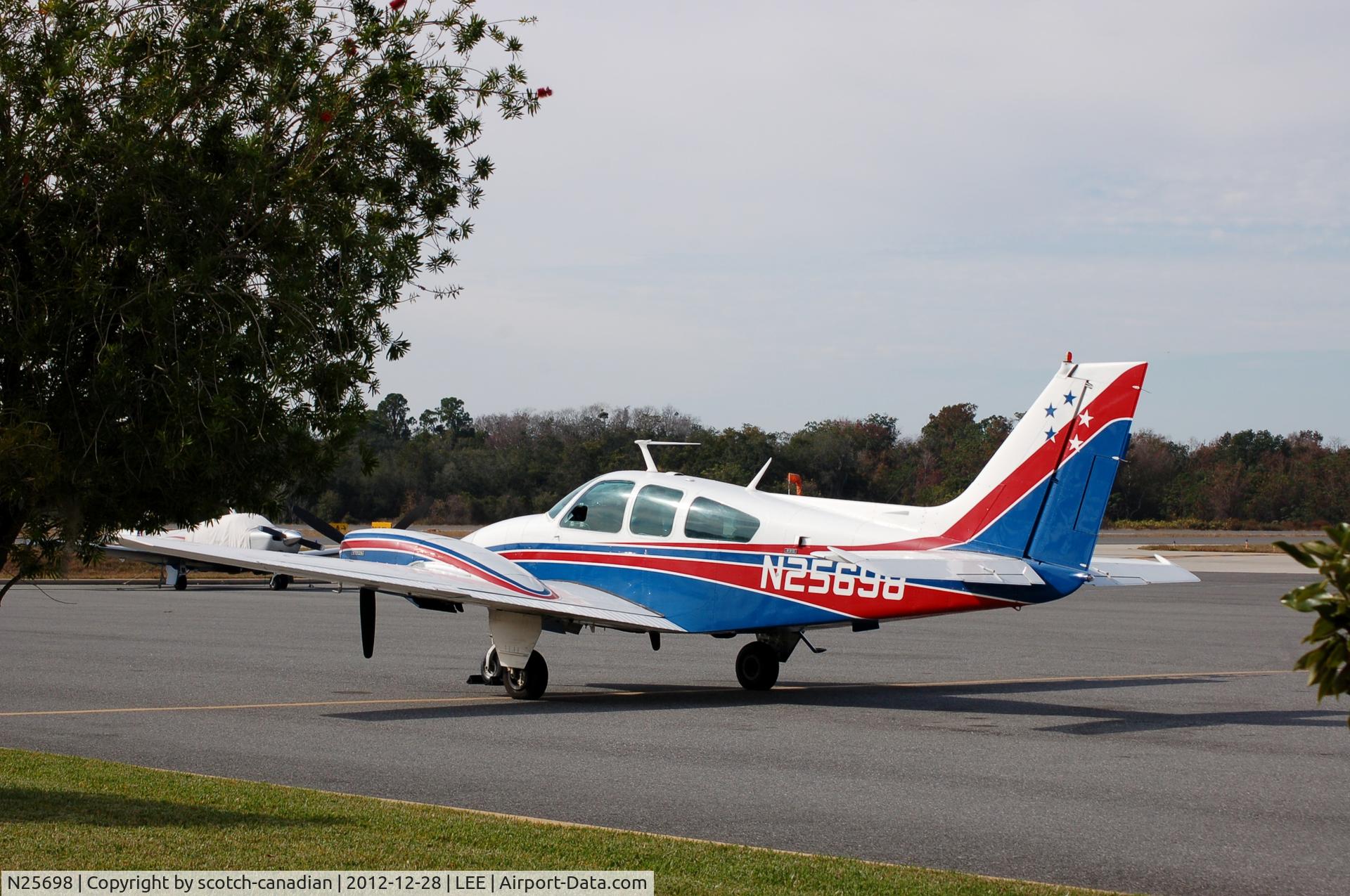 N25698, 1973 Beech 95-B55 (T42A) Baron C/N TC-1603, 1973 Beech 95-B55 (T42A), N25698, at Leesburg International Airport, Leesburg, FL