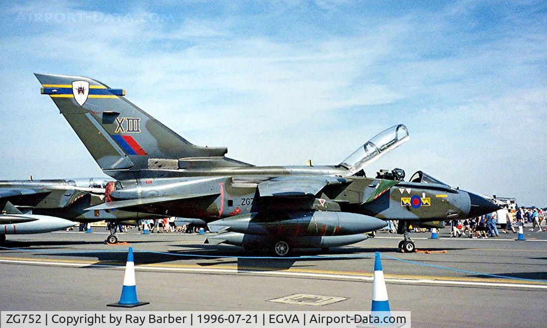 ZG752, 1991 Panavia Tornado GR.1T C/N 868/BT052/3424, BAe/Panavia Tornado GR.4T {BT052] (RAF) RAF Fairford~G 21/07/1996. Coded *XIII*.