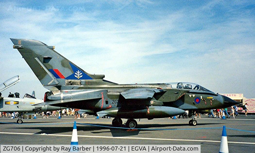 ZG706, 1989 Panavia Tornado GR.1A C/N BS173/813/3389, BAe/Panavia Tornado GR.1A {BS173] (RAF) RAF Fairford~G 21/07/1996. Coded *E* currently stored.