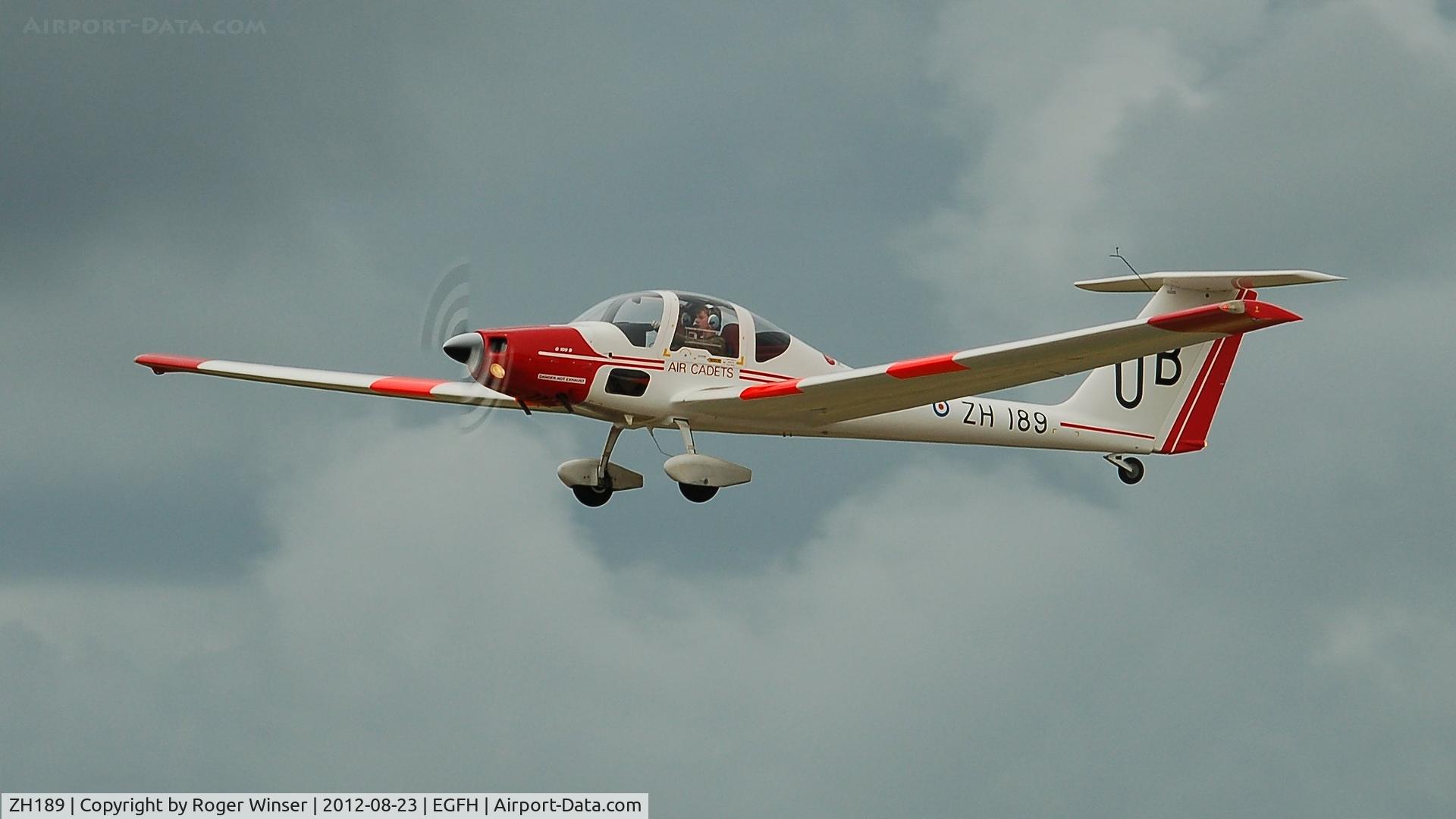 ZH189, Grob G-109B Vigilant T1 C/N 6538, Resident Vigilant coded UB of 636 VGS departing Runway 22.