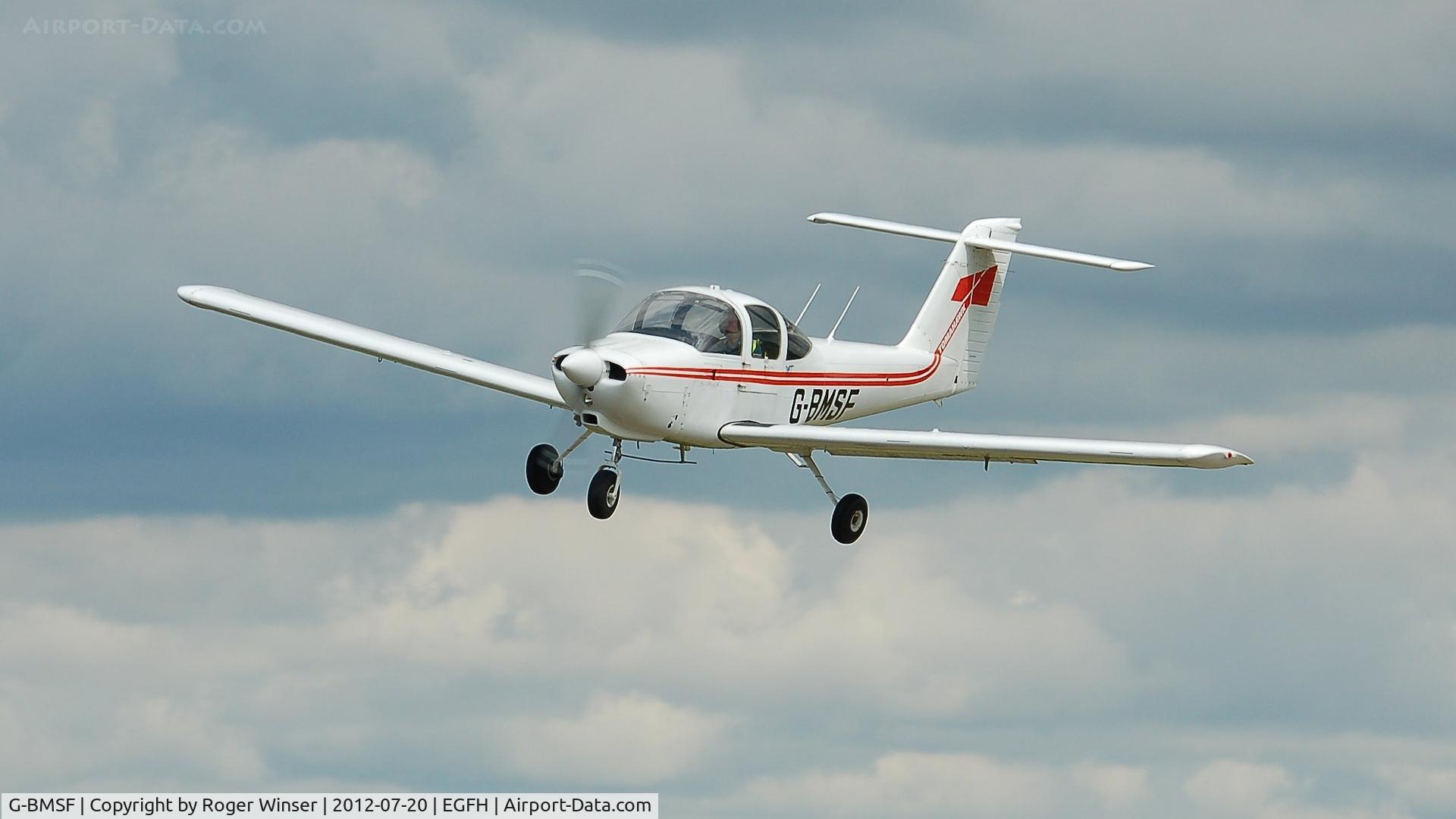 G-BMSF, 1978 Piper PA-38-112 Tomahawk Tomahawk C/N 38-78A0524, Resident Cambrian Flying Club Tomahawk on short finals to Runway 28.
