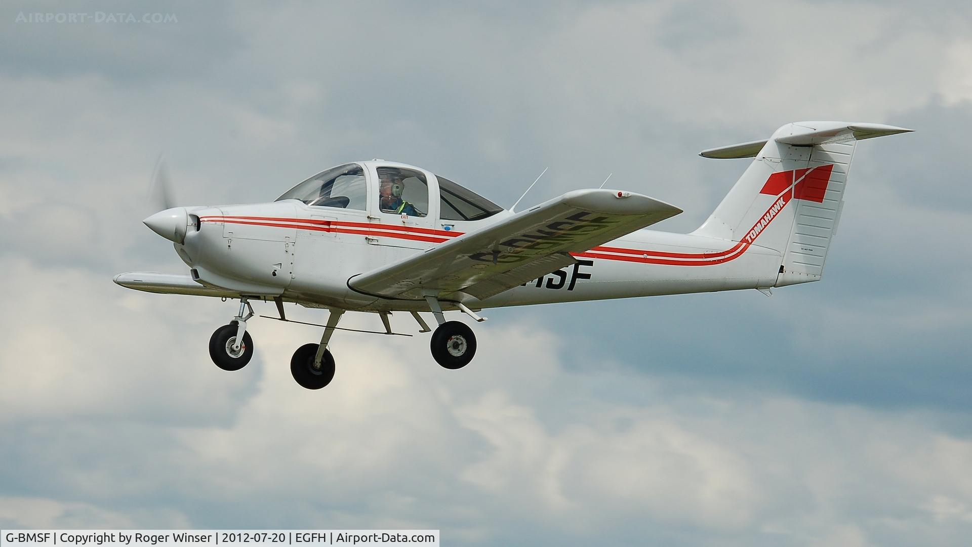 G-BMSF, 1978 Piper PA-38-112 Tomahawk Tomahawk C/N 38-78A0524, Resident Cambrian Flying Club Tomahawk on finals to Runway 28.