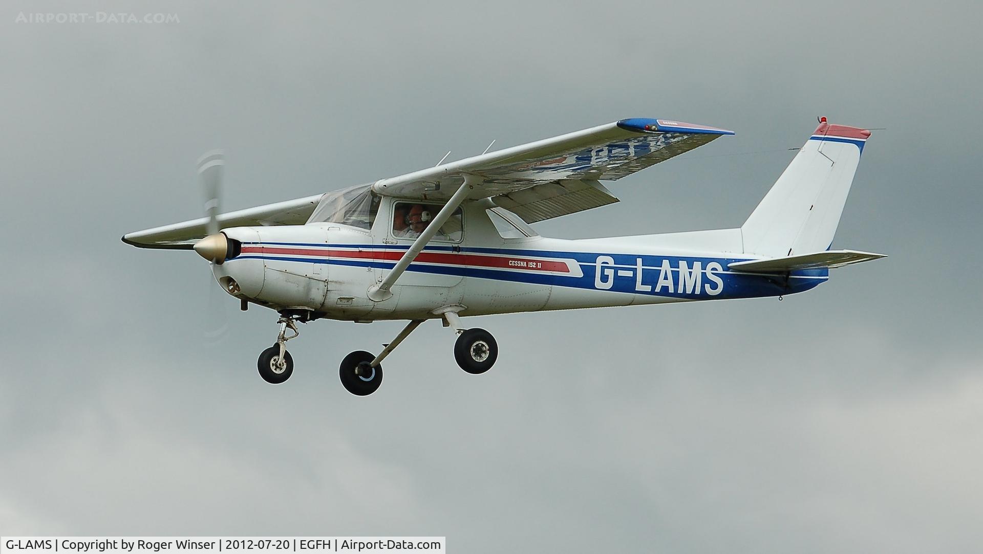 G-LAMS, 1978 Reims Cessna F152 C/N 1431, Reims/Cessna operated by Cambrian Flying Club returning to base.