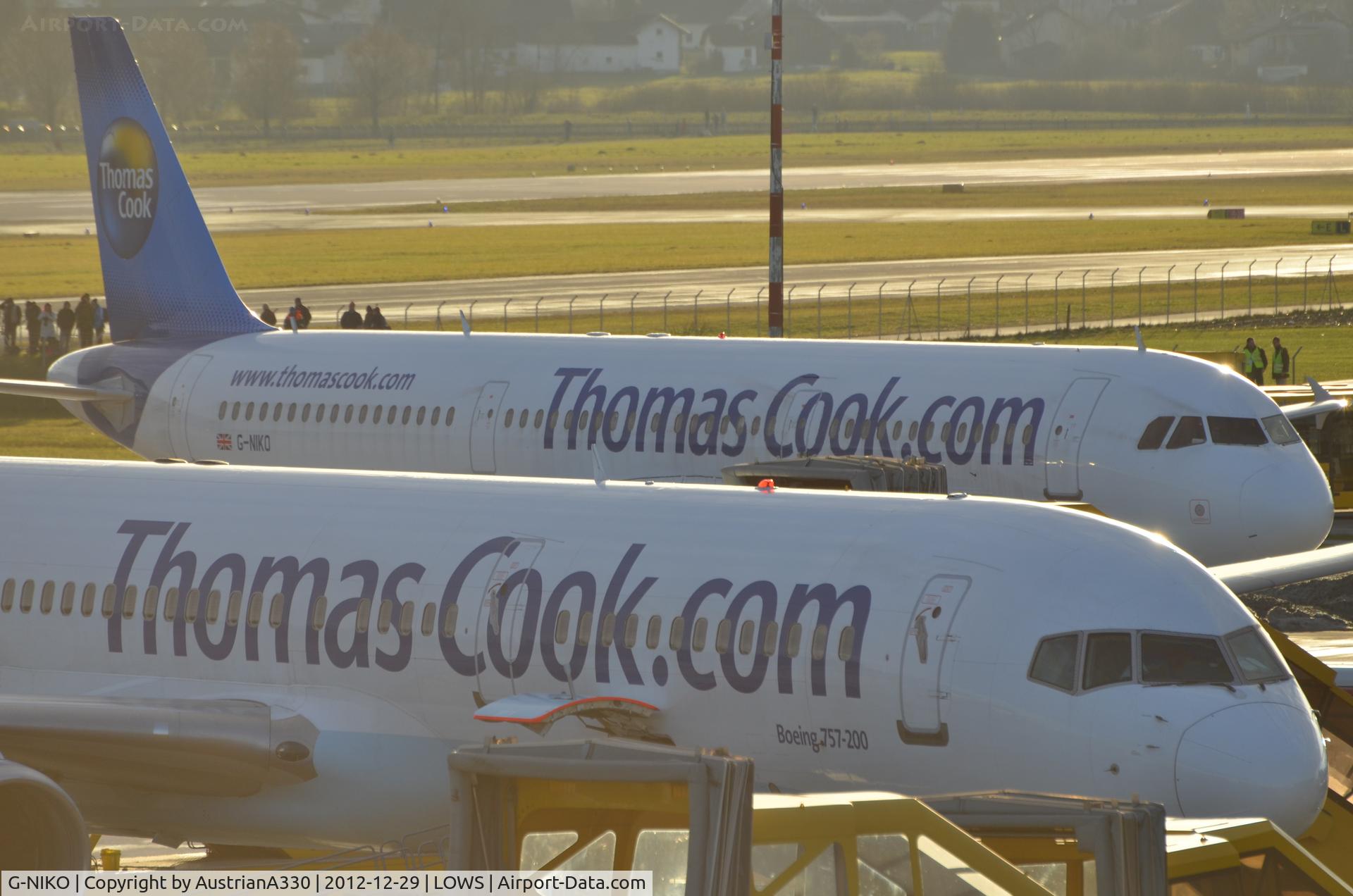 G-NIKO, 2000 Airbus A321-211 C/N 1250, Lots of Thomas Cook airplanes visited LOWSthat day...