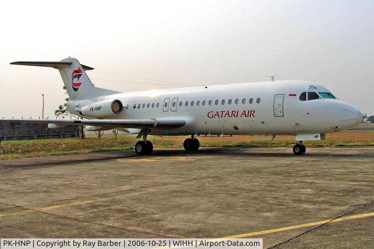 PK-HNP, 1984 Fokker F-28-4000 Fellowship C/N 11216, Fokker F-28-4000 Fellowship [11216] (Gatari Air Service) Jakarta-Halim~PK 25/10/2006
