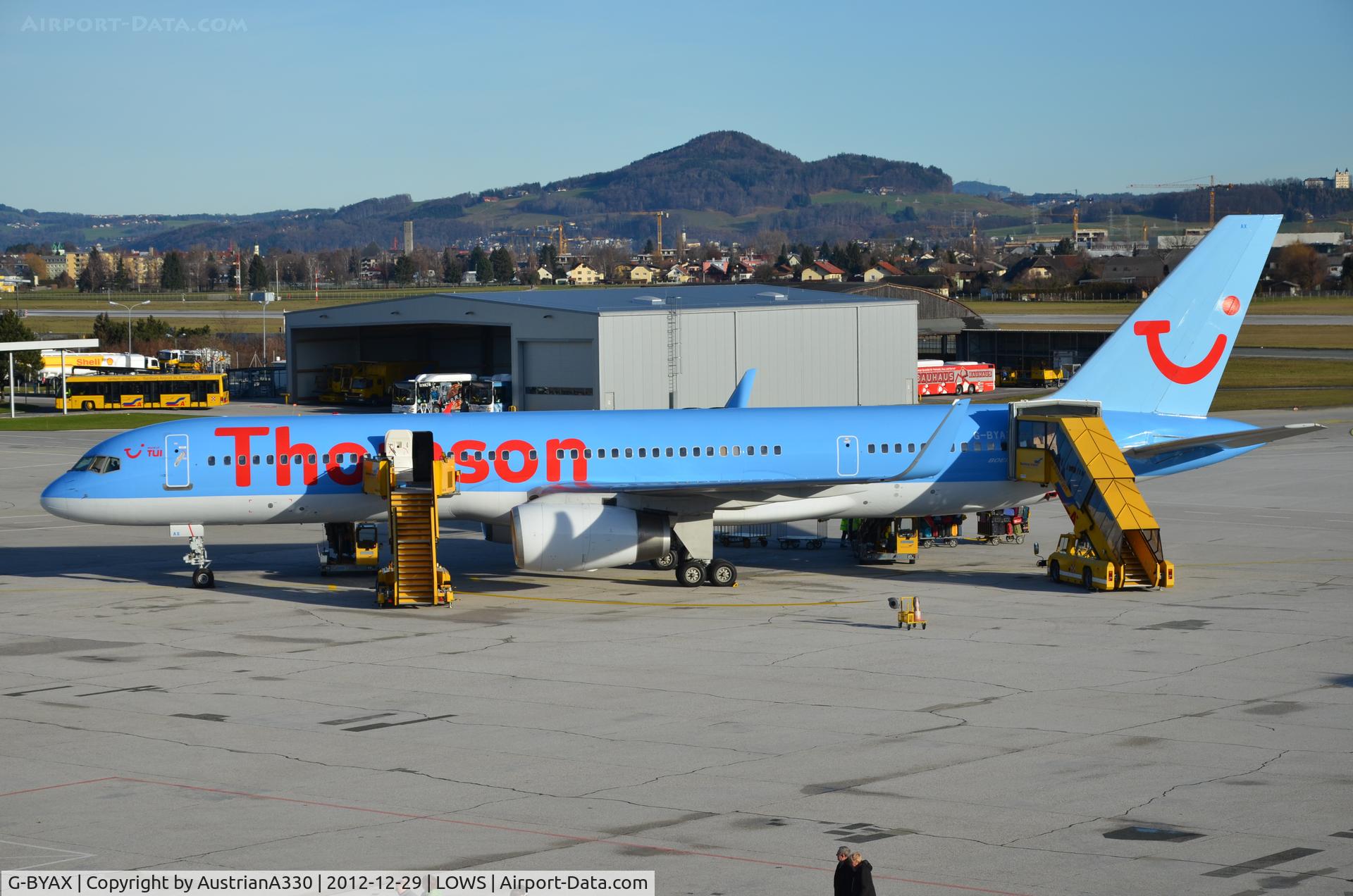 G-BYAX, 1999 Boeing 757-204 C/N 28834, One of six Thomson B757 at LOWS that day...