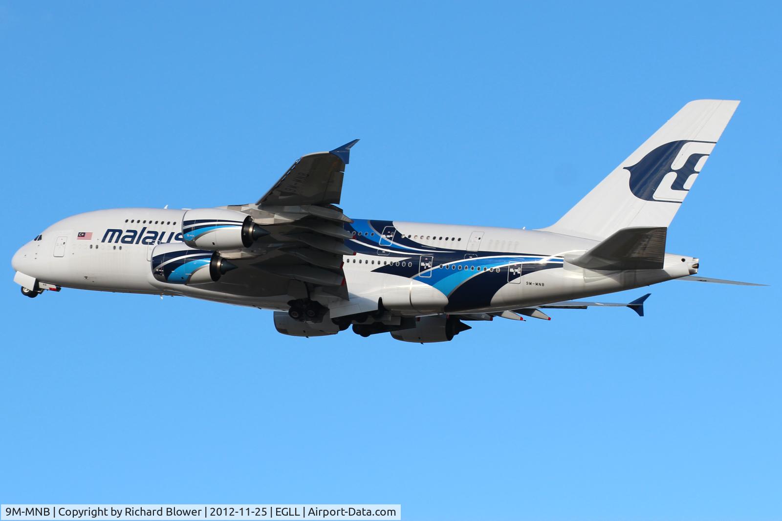 9M-MNB, 2012 Airbus A380-841 C/N 081, Departing 27 Left