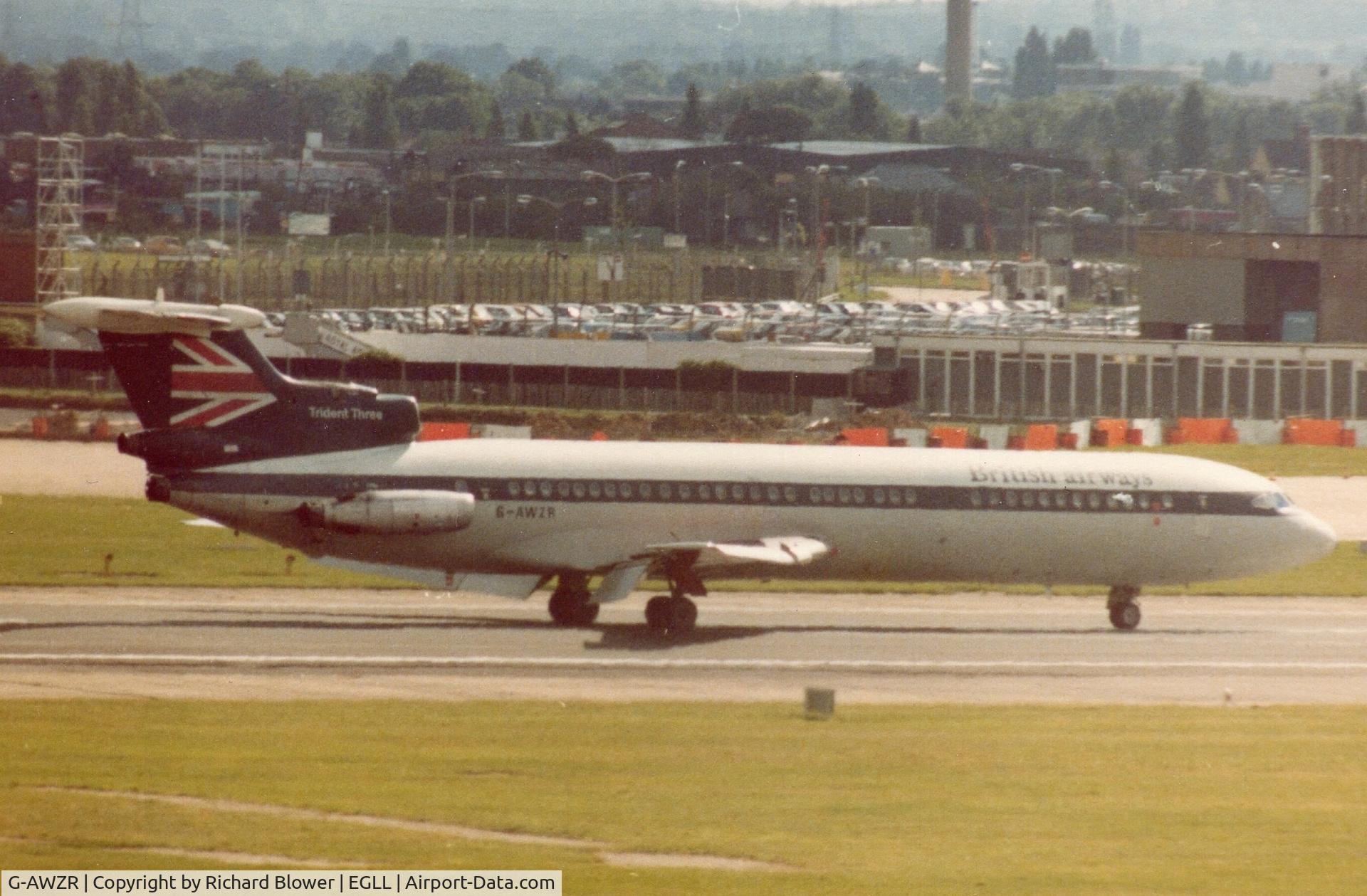 G-AWZR, 1971 Hawker Siddeley HS-121 Trident 3B-101 C/N 2318, Scan from late 70's