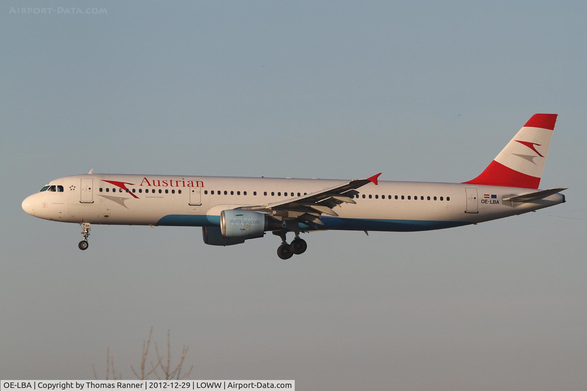 OE-LBA, 1995 Airbus A321-111 C/N 552, Austrian Airlines Airbus A321