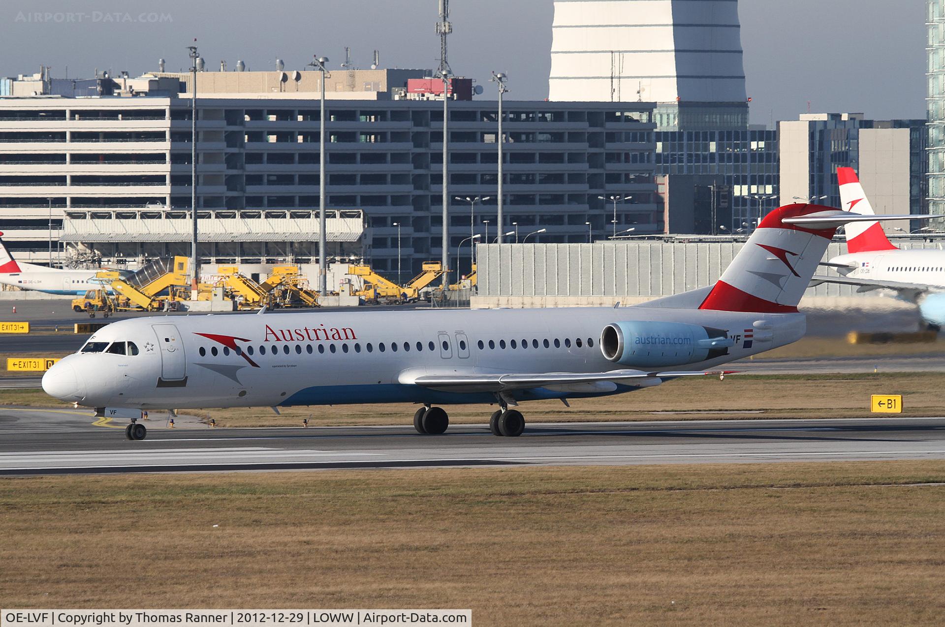 OE-LVF, 1993 Fokker 100 (F-28-0100) C/N 11483, Austrian Airlines Fokker 100