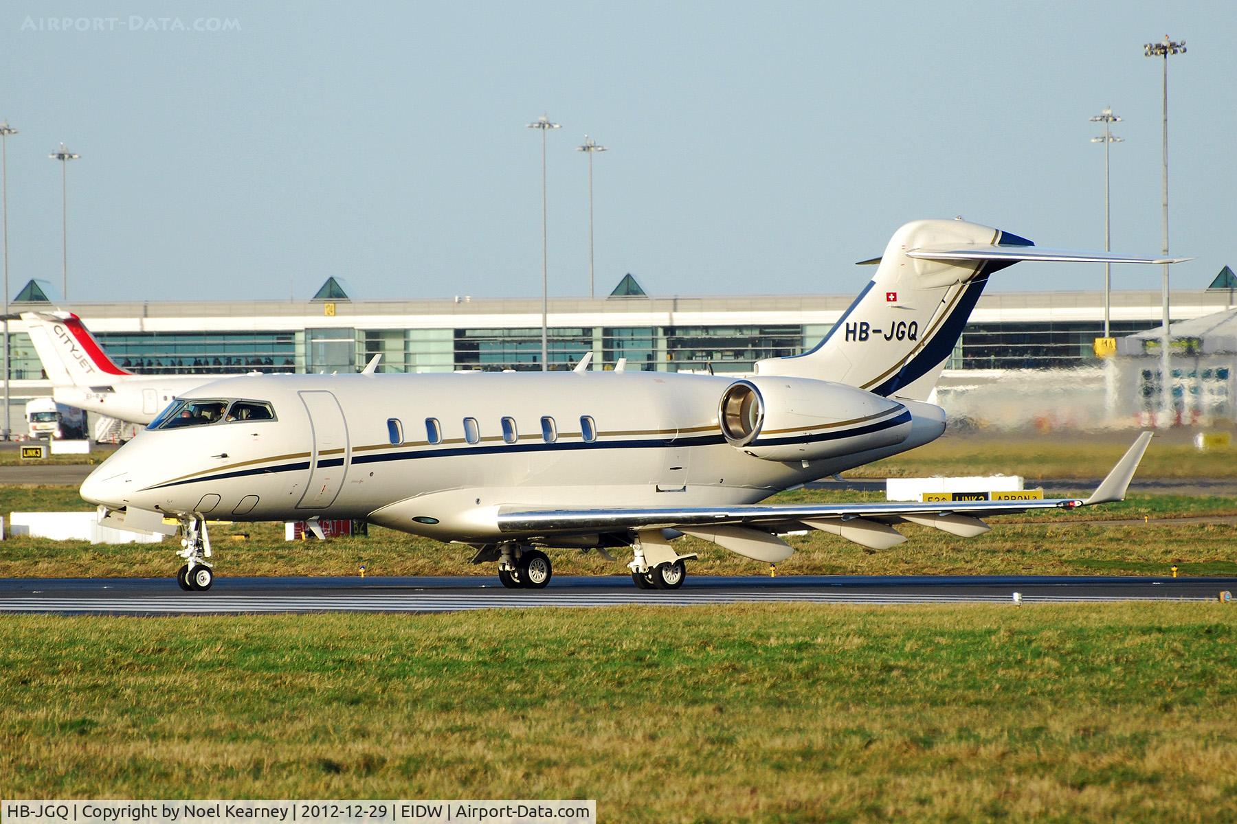 HB-JGQ, 2008 Bombardier Challenger 300 (BD-100-1A10) C/N 20237, Photographed about to depart off Rwy 28 at EIDW.