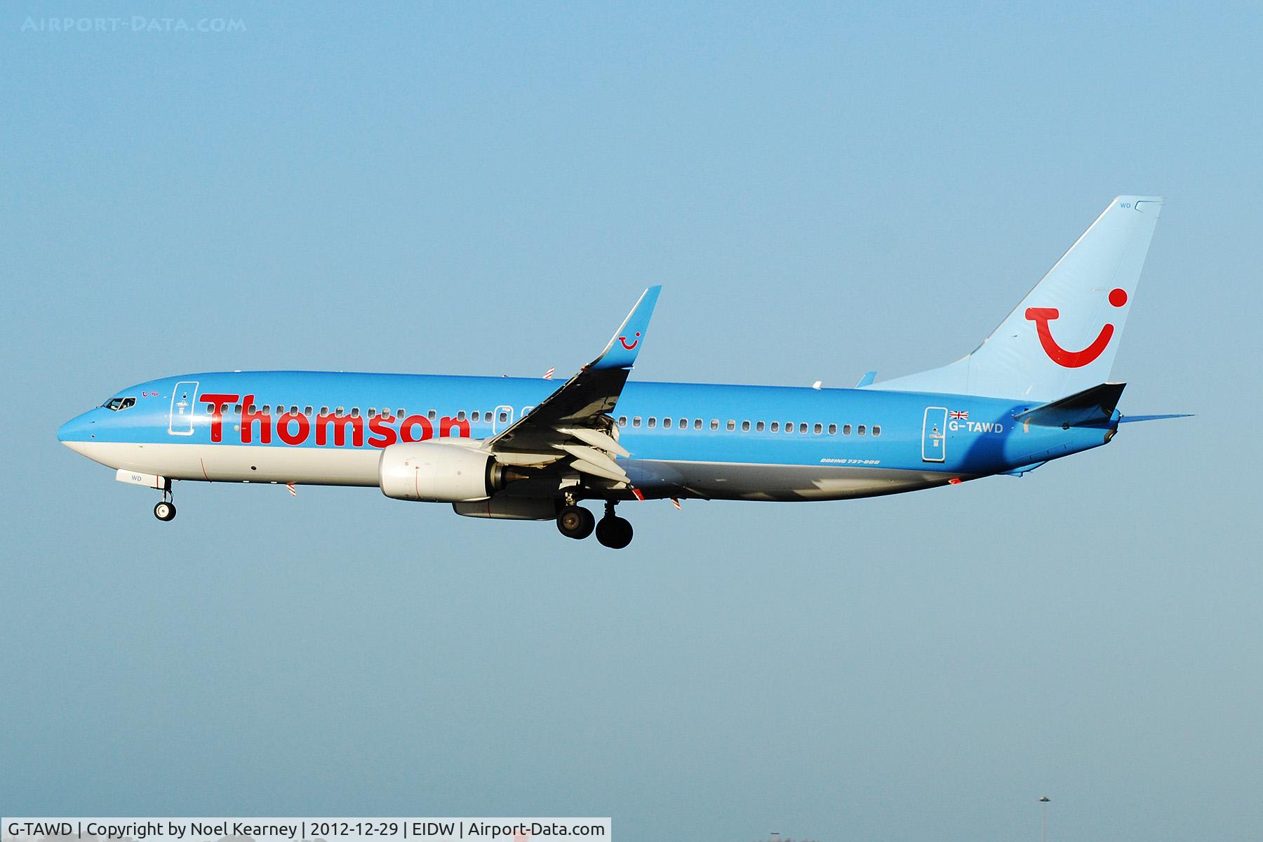 G-TAWD, 2012 Boeing 737-8K5 C/N 37265, Photographed landing Rwy 28 at EIDW.