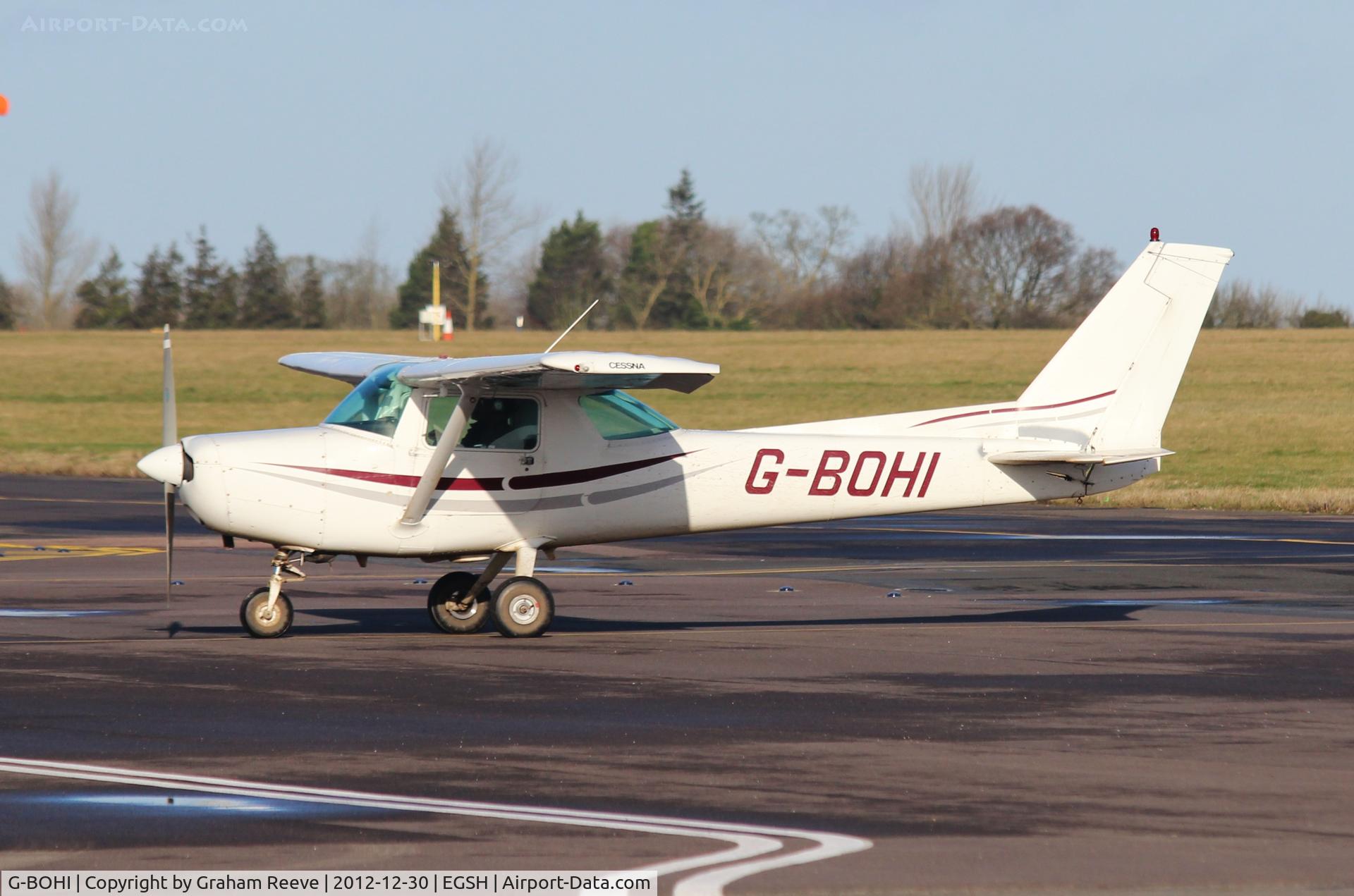 G-BOHI, 1978 Cessna 152 C/N 15281241, Just landed.