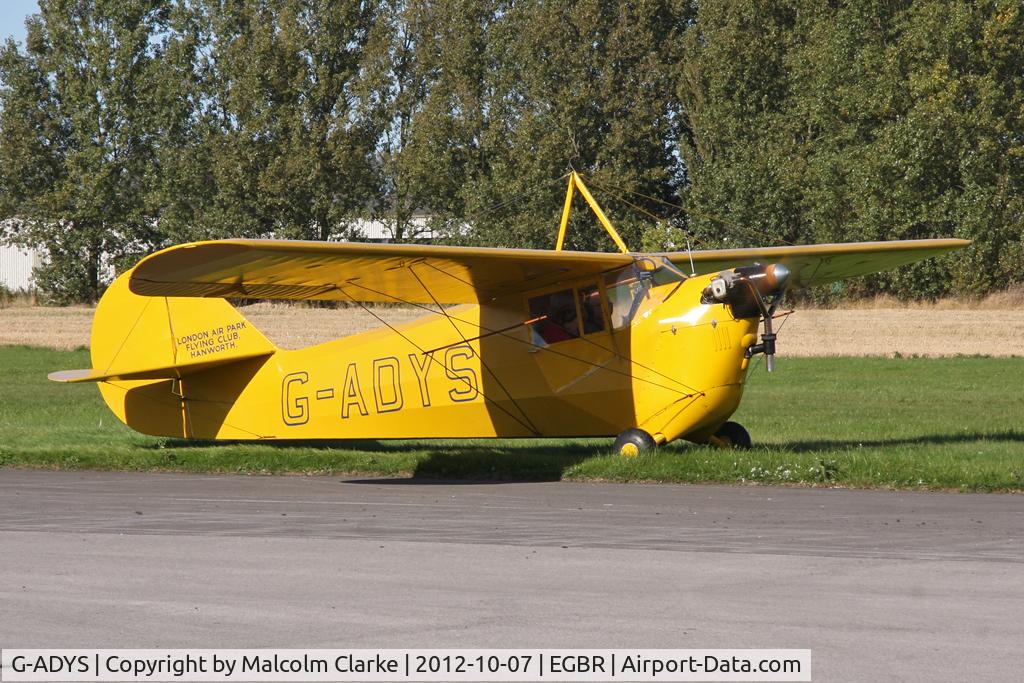 G-ADYS, 1935 Aeronca C-3 C/N A-600, Aeronca C3. Hibernation Fly-In, The Real Aeroplane Company, Breighton Airfield, October 2012.