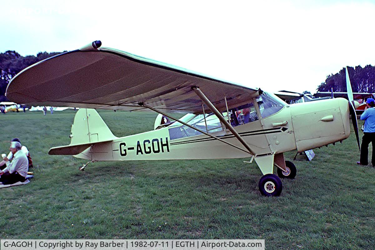 G-AGOH, 1945 Taylorcraft J-1 Autocrat C/N 1442, Auster J/1 Autocrat [1442] Old Warden~G 11/07/1982. Image taken from a slide. Now preserved. Image taken from a slide.