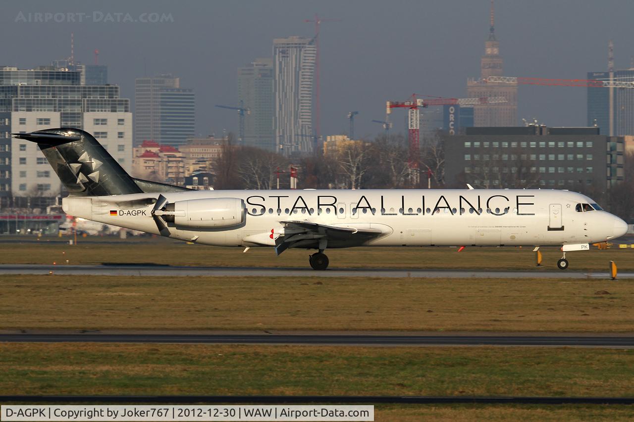 D-AGPK, 1990 Fokker 100 (F-28-0100) C/N 11313, OLT
