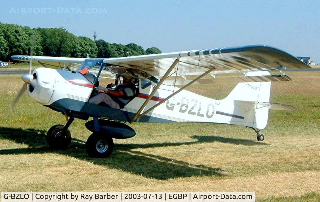 G-BZLO, 2001 Denney Kitfox Mk2 C/N PFA 172-13630, Denney Kitfox Mk.II [PFA 172-13630] Kemble~G 13/07/2003. Cancelled after crashing at Woodlands Barton Farm Roche Cornwall 04-01-2004.
